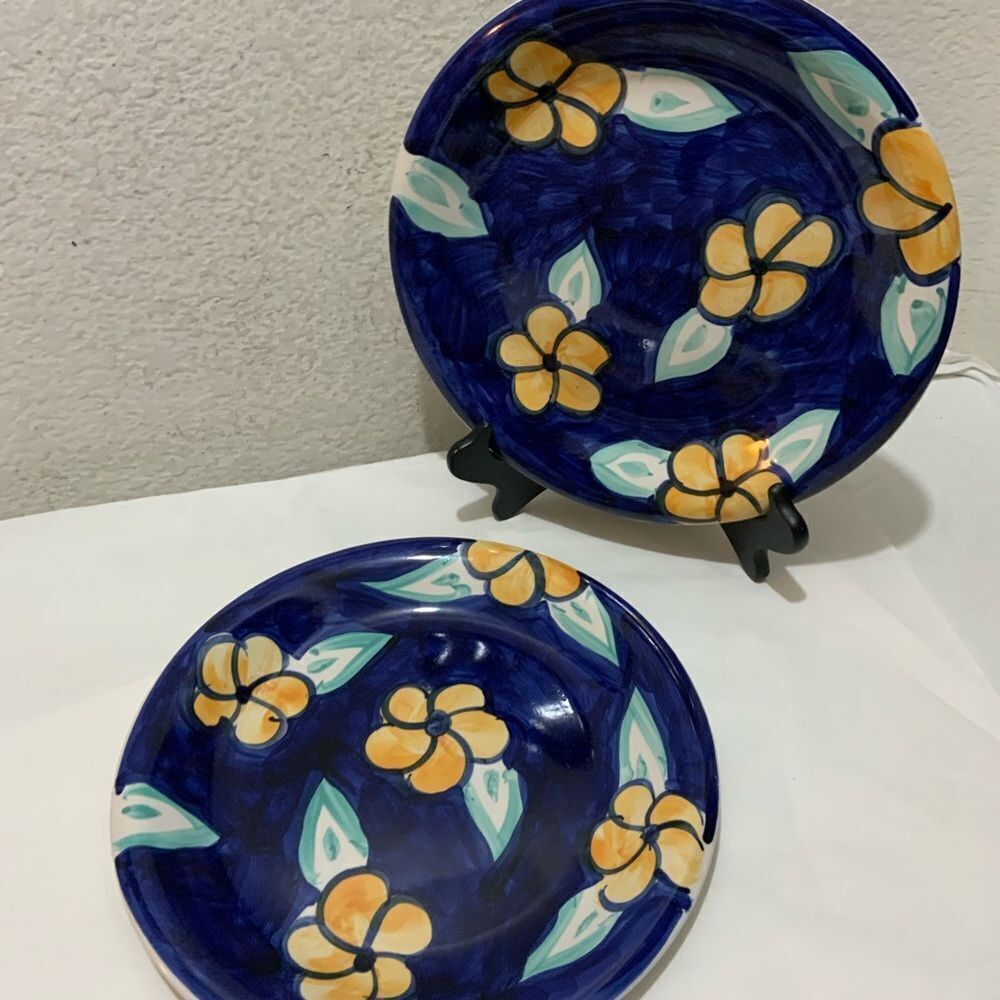 Style Eyes by Baum Bros - Flower Power Collection set of 2 dinner plates 10 3/8”